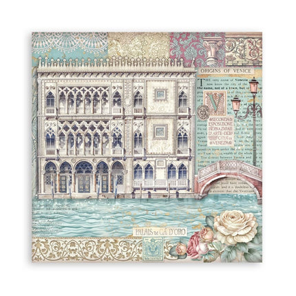 Papierblok 30,5x30,5 cm - 22 vellen - Enkelzijdig - Venice City of Art