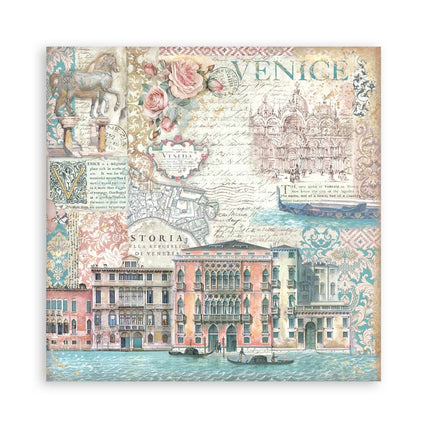 Papierblok 30,5x30,5 cm - 22 vellen - Enkelzijdig - Venice City of Art