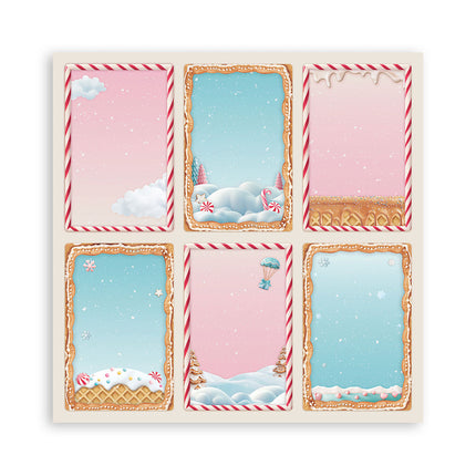 Papierblok 30,5x30,5 cm - 22 vellen - Enkelzijdig - Candy Christmas