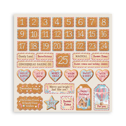 Papierblok 30,5x30,5 cm - 22 vellen - Enkelzijdig - Candy Christmas