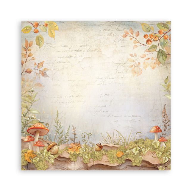 Papierblok 30,5x30,5 cm - 22 vellen - Enkelzijdig - Whispering woods