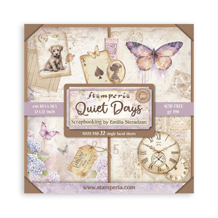 Papierblok 30,5x30,5 cm - 22 vellen - Enkelzijdig - Quiet Days