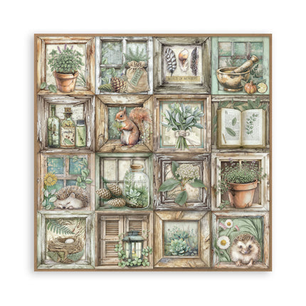Papierblok 30,5x30,5 cm - 22 vellen - Enkelzijdig - Herbarium Silvae