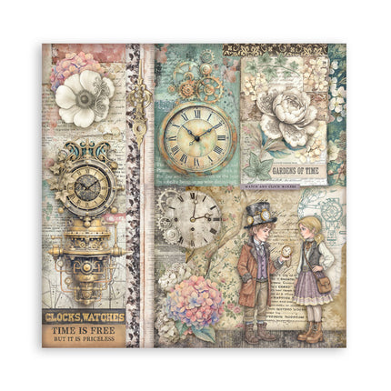 Scrapbooking Printed Pad for Art and Craft 22 sheets cm 30,5x30,5 (12"x12") Single face - Gardens of Time