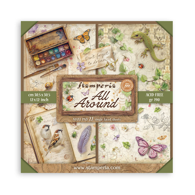 Scrapbooking Printed Pad for Art and Craft 22 sheets cm 30,5x30,5 (12"x12") Single face - All Around