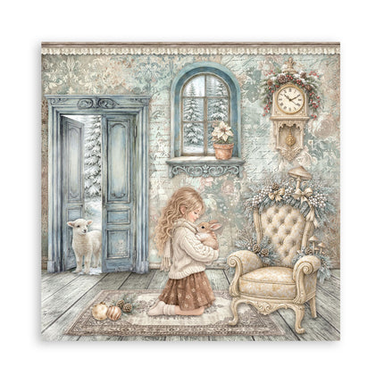 Scrapbooking Printed Pad for Art and Craft 22 sheets cm 30,5x30,5 (12"x12") Single face - White Christmas