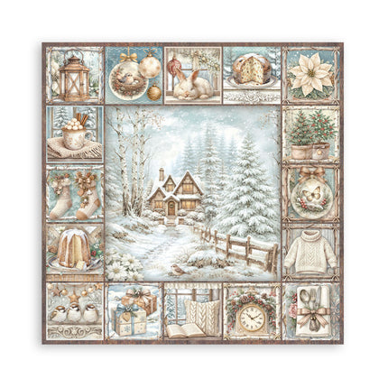 Scrapbooking Printed Pad for Art and Craft 22 sheets cm 30,5x30,5 (12"x12") Single face - White Christmas