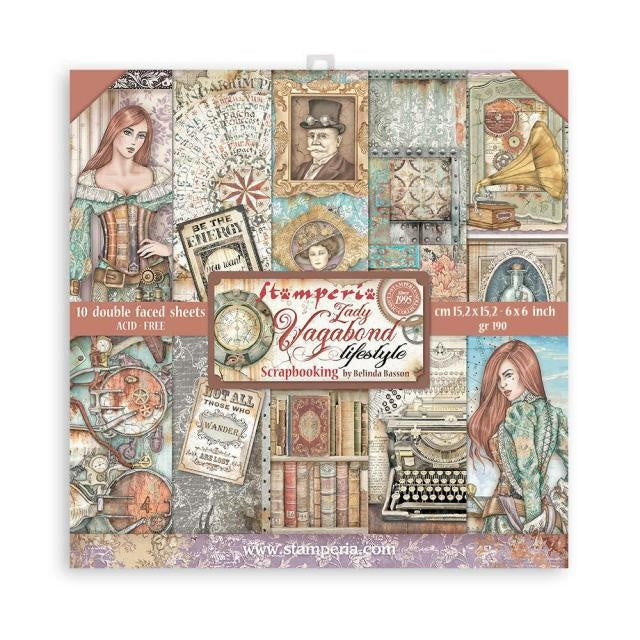 Scrapbooking Extra small Pad 10 sheets cm 15,24x15,24 (6"x6") - Lady Vagabond Lifestyle
