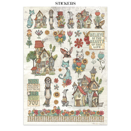 Junk journal stickers, cut-outs, backgrounds - Furry Friends