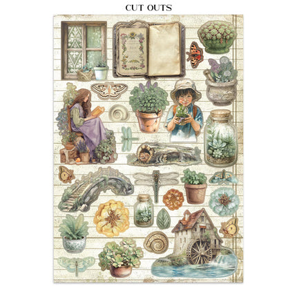 Junk journal stickers, cut-outs, backgrounds - Herbarium Silvae
