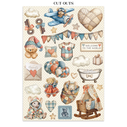 Junk journal stickers, cut-outs, backgrounds - Baby