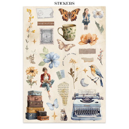 Junk journal stickers, cut-outs, backgrounds - Secret Diary