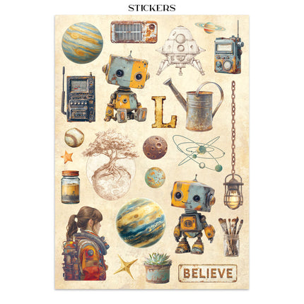 Junk journal stickers, cut-outs, backgrounds - A new Beginning