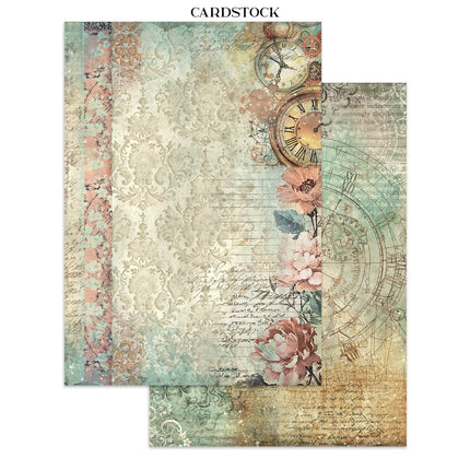 Printed Art Junk journal: stickers, cut-outs, backgrounds for Art and Craft - Gardens of Time