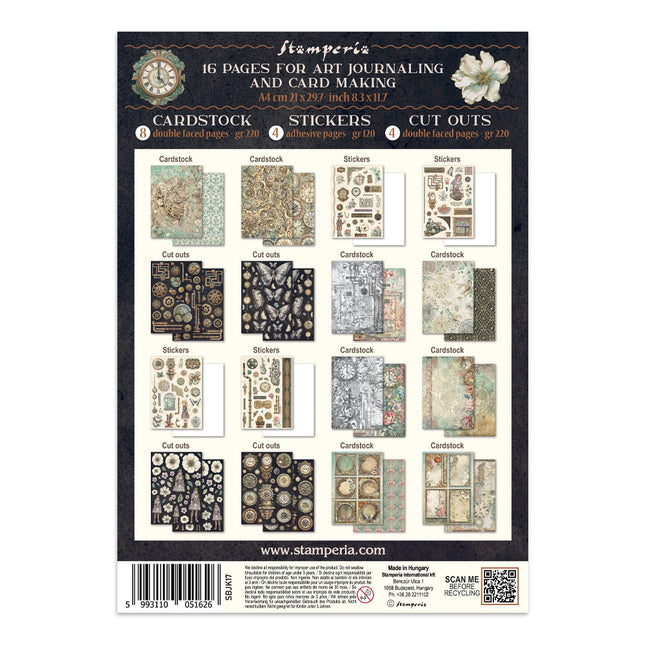 Printed Art Junk journal: stickers, cut-outs, backgrounds for Art and Craft - Gardens of Time