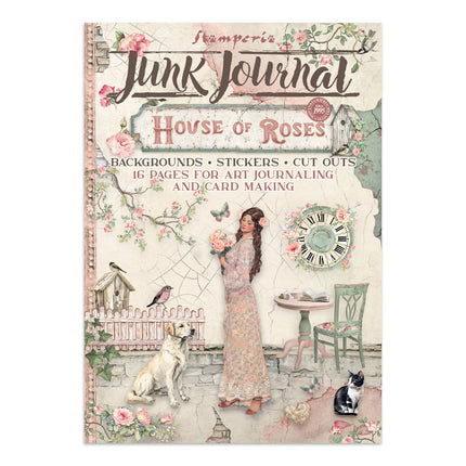 Printed Art Junk journal: stickers, cut-outs, backgrounds for Art and Craft - House of Roses