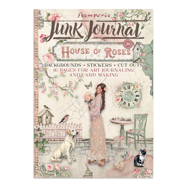 Printed Art Junk journal: stickers, cut-outs, backgrounds for Art and Craft - House of Roses
