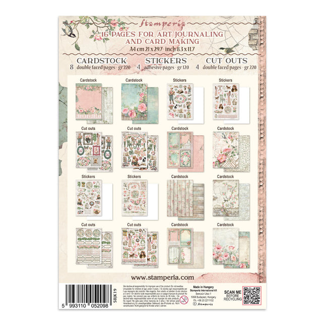 Printed Art Junk journal: stickers, cut-outs, backgrounds for Art and Craft - House of Roses