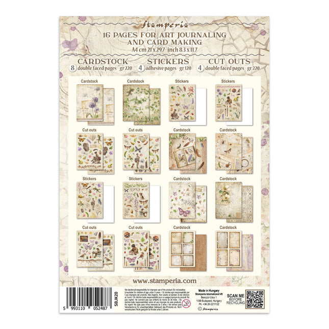 Printed Art Junk journal: stickers, cut-outs, backgrounds for Art and Craft - All Around
