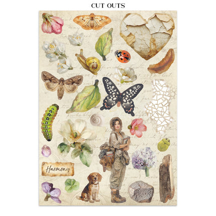 Printed Art Junk journal: stickers, cut-outs, backgrounds for Art and Craft - All Around