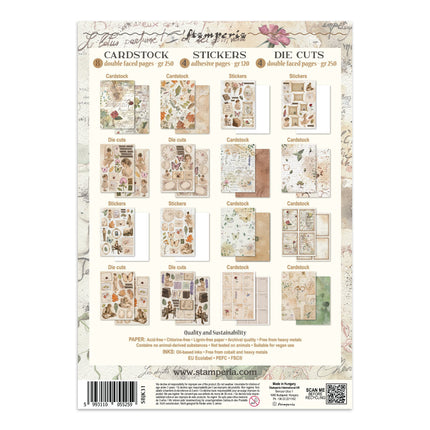 Printed Art Junk journal: stickers, cut-outs, backgrounds for Art and Craft - Flowers and Poems