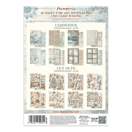 Printed Art Junk Journal Focus Points for Art and Craft A5 - White Christmas