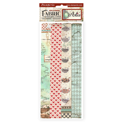 Pack 4 sheets fabric cm 30x30 - Alice Forever