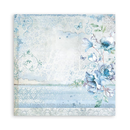 Pack 4 sheets fabric cm 30x30 - Blue and Roseland