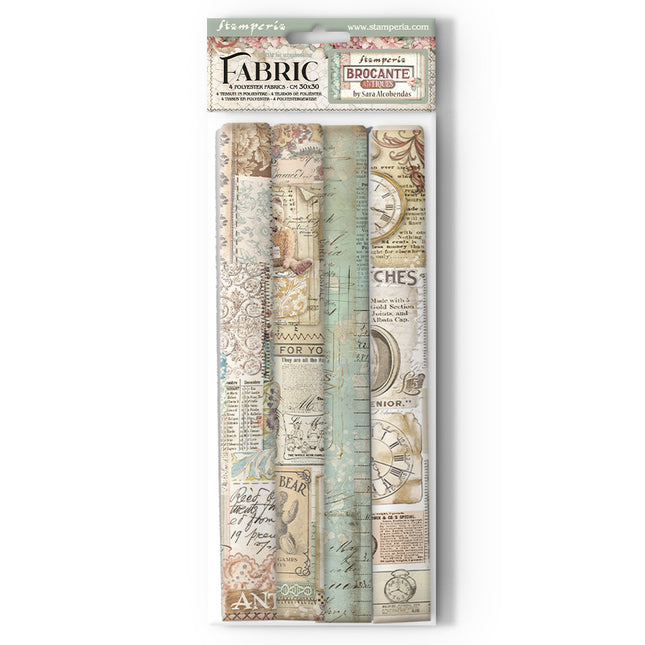 Pack 4 sheets fabric cm 30x30 - Brocante Antiques