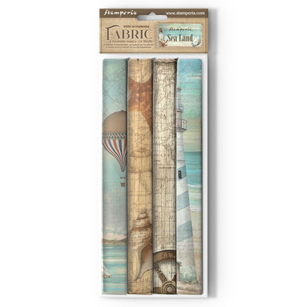 Pack 4 sheets fabric cm 30x30 - Sea Land