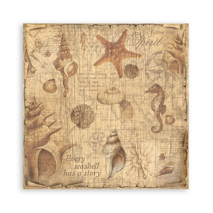 Pack 4 sheets fabric cm 30x30 - Sea Land