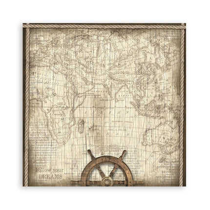 Pack 4 sheets fabric cm 30x30 - Sea Land