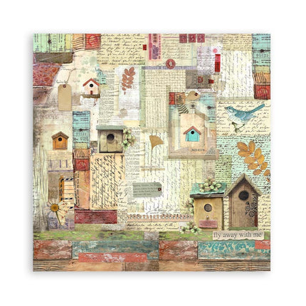 Pack 4 sheets fabric cm 30x30 - Garden