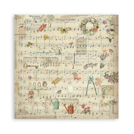 Pack 4 sheets fabric cm 30x30 - Garden