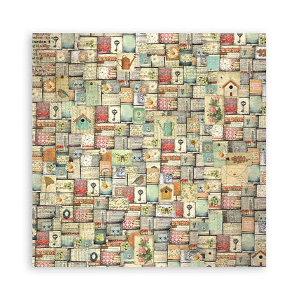 Pack 4 sheets fabric cm 30x30 - Garden