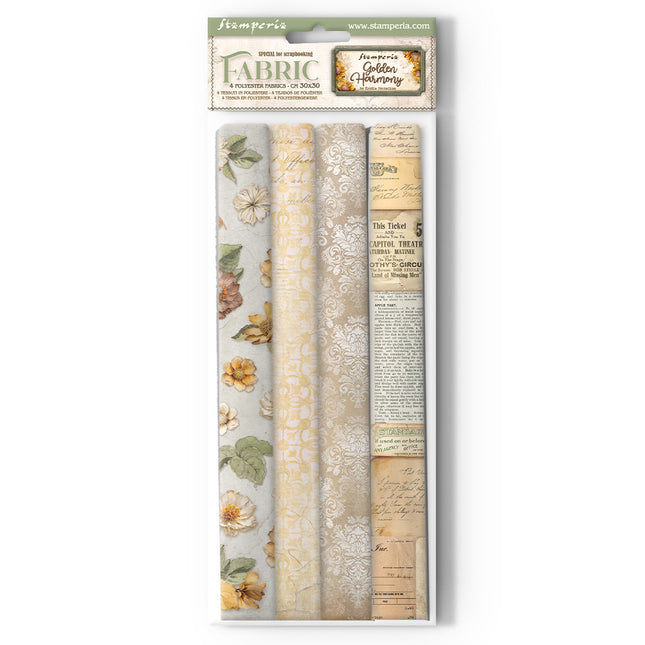 Pack 4 sheets fabric cm 30x30 - Golden Harmony