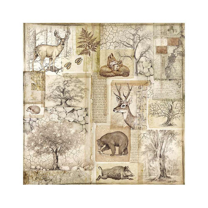 Pack 4 sheets fabric cm 30x30 - Forest