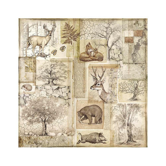 Pack 4 sheets fabric cm 30x30 - Forest
