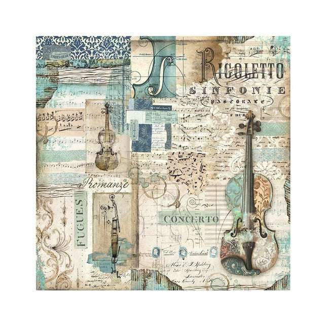 Pack 4 sheets fabric cm 30x30 - Music