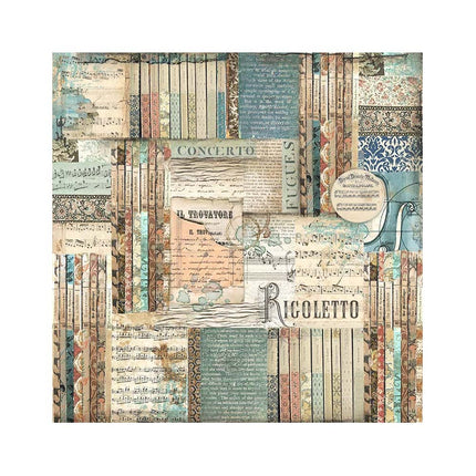 Pack 4 sheets fabric cm 30x30 - Music
