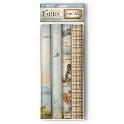 Pack 4 sheets fabric cm 30x30 - Hidden Grove