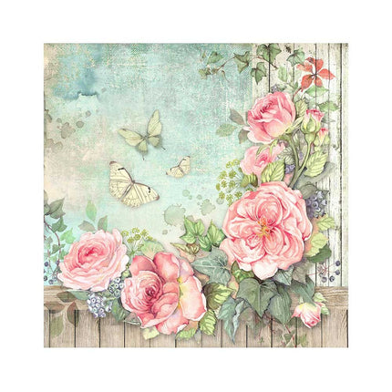 Pack 4 sheets fabric cm 30x30 - House of Roses