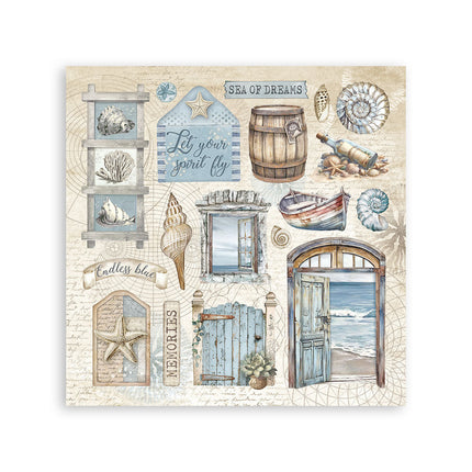 Stickers mm 165x165  4 sheets - Silent Sea