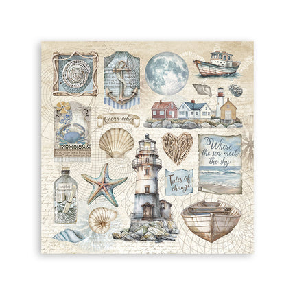 Stickers mm 165x165  4 sheets - Silent Sea