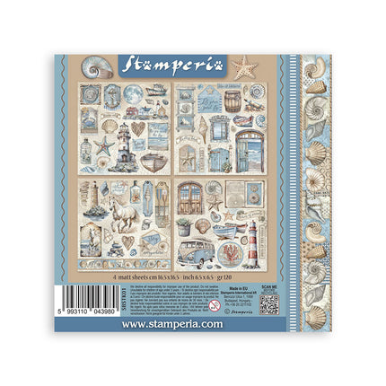 Stickers mm 165x165  4 sheets - Silent Sea