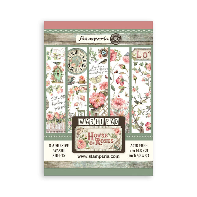 Washi pad 8 sheets A5 - House of Roses