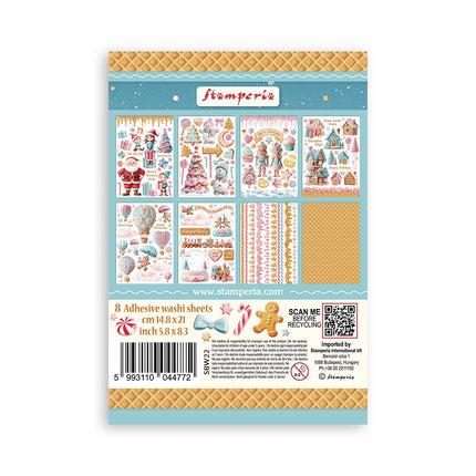 Washi pad 8 sheets A5 - Candy Christmas