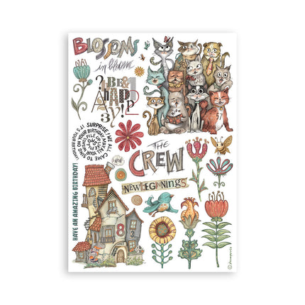 Washi pad 8 sheets A5 - Furry Friends