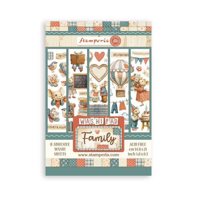 Washi pad 8 sheets A5 - Family