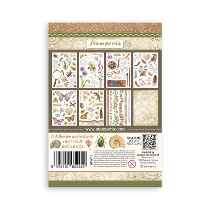 Printed Washi pad for Art and Craft A5 8 sheets - All Around